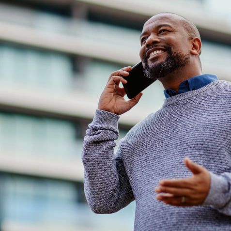 A man taking a phone call